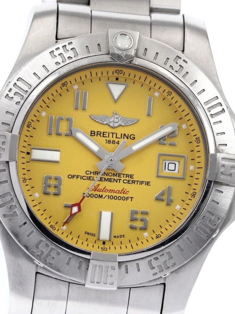 BREITLING Avenger II Seawolf A17331 Date yellow Dial Automatic Men's_898749